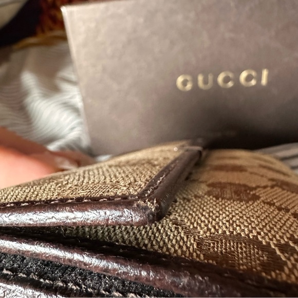 authentic brown Gucci canvas monogram long wallet - Picture 11 of 14